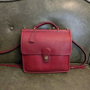 Vintage Coach Willis No. 9927 Red Glovetanned Leather Purse w/ Strap & Tag